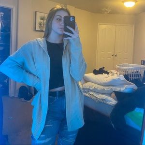 American Eagle Tan Cardigan with Hood